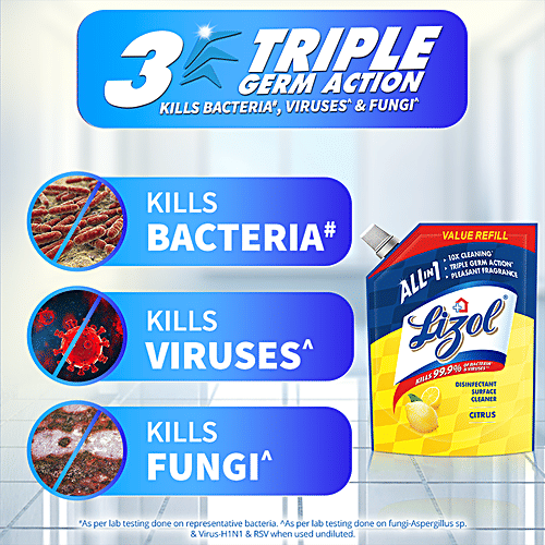 Lizol All In One Disinfectant Surface Cleaner Liquid - Citrus, 1.8 L  