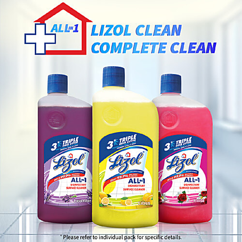 Lizol All In One Disinfectant Surface Cleaner Liquid - Citrus, 1.8 L  