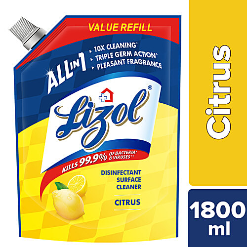 Lizol All In One Disinfectant Surface Cleaner Liquid - Citrus, 1.8 L  