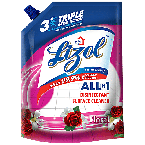 Lizol All In One Disinfectant Surface Cleaner Liquid - Floral, 1.8 L Refill Pack