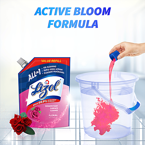 Lizol All In One Disinfectant Surface Cleaner Liquid - Floral, 1.8 L Refill Pack