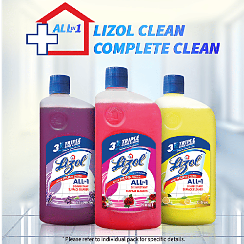 Lizol All In One Disinfectant Surface Cleaner Liquid - Floral, 1.8 L Refill Pack