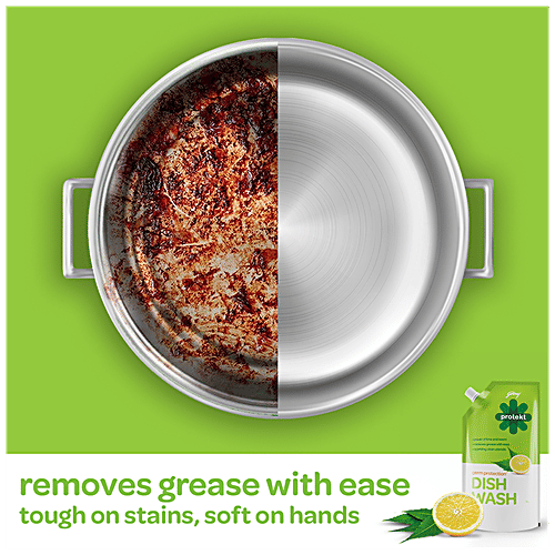 Godrej Protekt Germ Protection Dish Wash Liquid - Lime & Neem, 1 L Removes Grease with Ease, Sparkling Clean Utensils