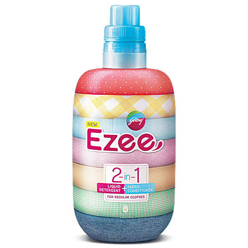 Godrej Ezee 2-In-1 Liquid Detergent + Fabric Conditioner - Front Load, 1 kg Soften Clothes, Maintain Shine & Natural Colour