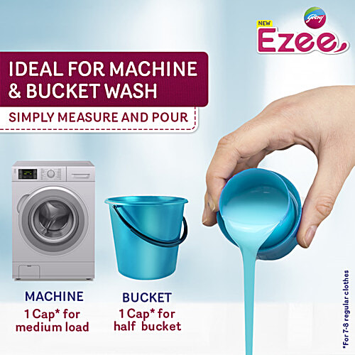 Godrej Ezee 2-In-1 Liquid Detergent + Fabric Conditioner - Front Load, 1 kg Soften Clothes, Maintain Shine & Natural Colour