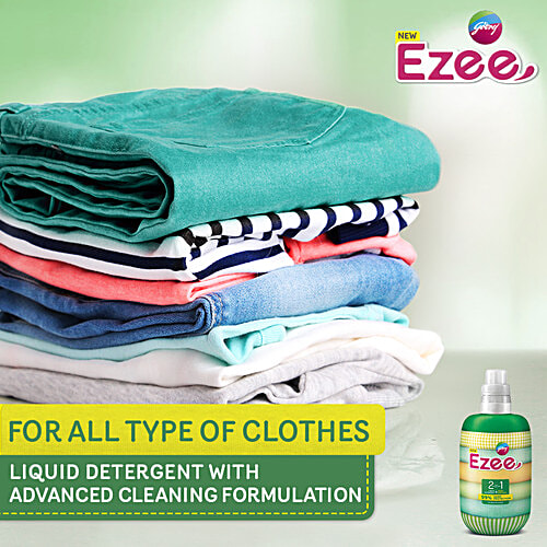 Godrej Ezee 2-In-1 Liquid Detergent + Fabric Sanitizer - Front Load, 1 kg  99% Germ Protection