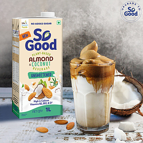 So Good Almond Coconut Unsweetened Milk, 1 L  
