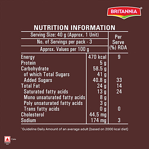 Britannia Fudge It Chocolate Brownies, 120 g  