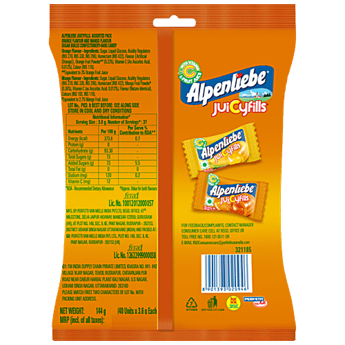 Buy ALPENLIEBE Juicyfills Orange & Mango Flavour, Hard Candy Online
