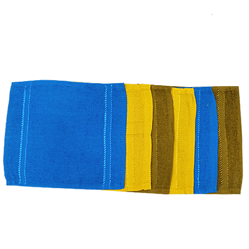 Rise N Shine Face/Hand Towel - Assorted Colour, 6 pcs  Soft & Tear-Resistant Strength