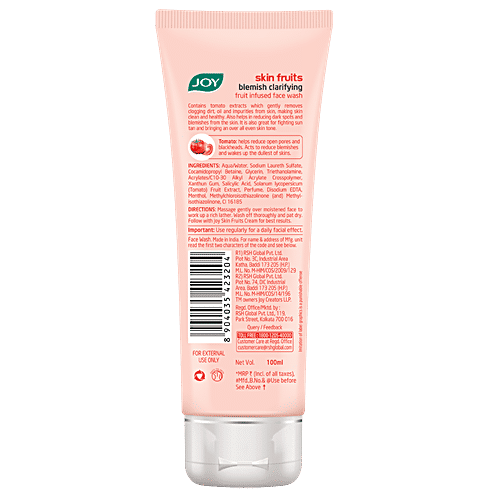 Joy Skin Fruits Blemish Clarifying Tomato Face Wash, 100 ml  