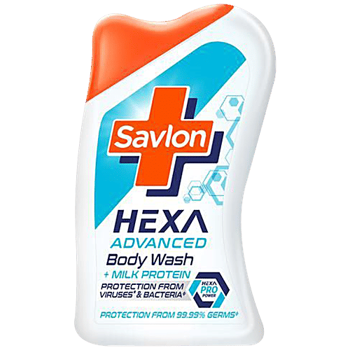 Savlon Hexa Advanced Body Wash - With Milk Protein, 215 ml  Protection From Viruses & Bacteria