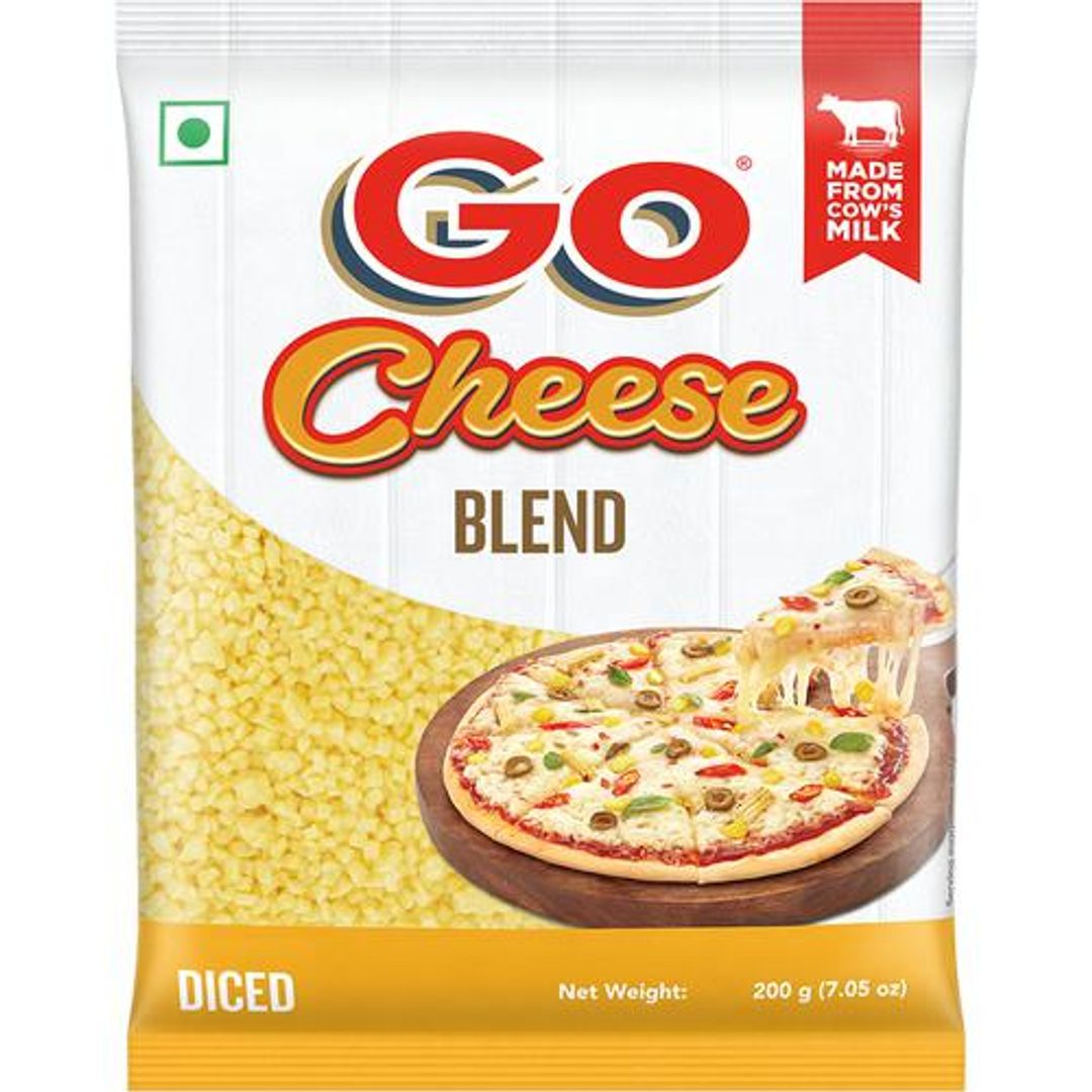 Go  Mozzarella Cheese Blend Diced/Shredded - Made from Cow's Milk, 200 g Pouch