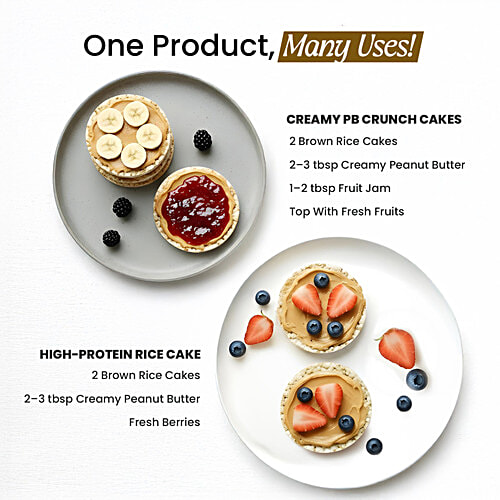 Pintola Organic Wholegrain Brown Rice Cakes - All Natural, Unsalted, 130 g Only 30 Calories Per Cake