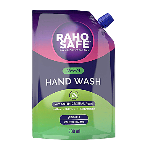 Raho Safe Neem Hand Wash Refill Pack, 500 ml  
