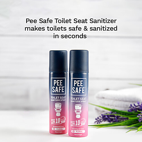 Pee Safe Floral Toilet Seat Sanitizer Spray, 75 ml  Kills 99.9% Germs in 10 Seconds