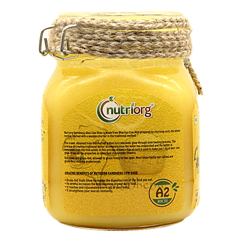 Nutriorg A2 Rich Pure Bilona Bhartiya Desi Cow Ghee/Tuppa, 1 L  