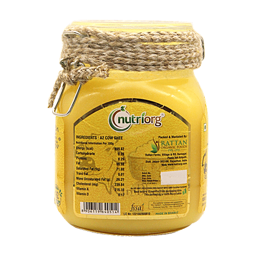 Nutriorg A2 Rich Pure Bilona Bhartiya Desi Cow Ghee/Tuppa, 1 L  