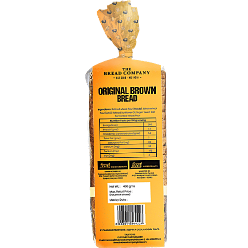 The Bread Company Original Brown Bread - Natural, Preservative Free, 400 g  All Natural, Preservatives Free