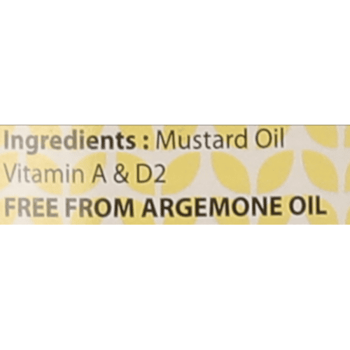 Aangan Kachi Ghani Pure Mustard Oil, 1 L Bottle Fortified with Vitamin A & D2