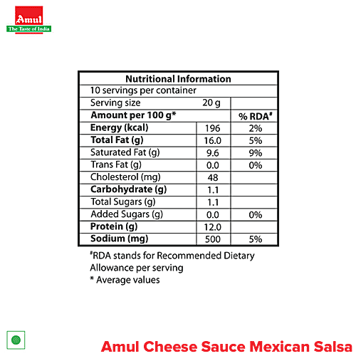 Amul Mexican Cheese Sauce, 200 g  Made From Pure Milk