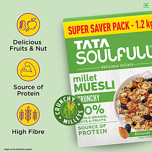 Buy Tata Soulfull Crunchy Millet Muesli Almonds & Raisins Online at
