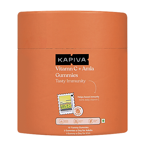 Buy Kapiva Vitamin C + Amla Gummies Boosts Immunity, 10 pcs Online at