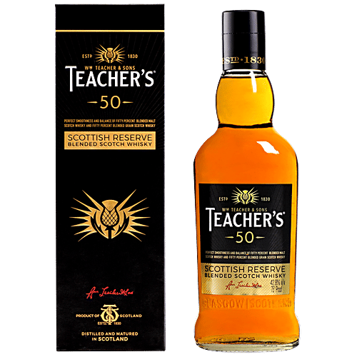 Buy Teacher S 50 Scottish Reserve Blended Scotch Whisky Online At Best Price Bigbasket