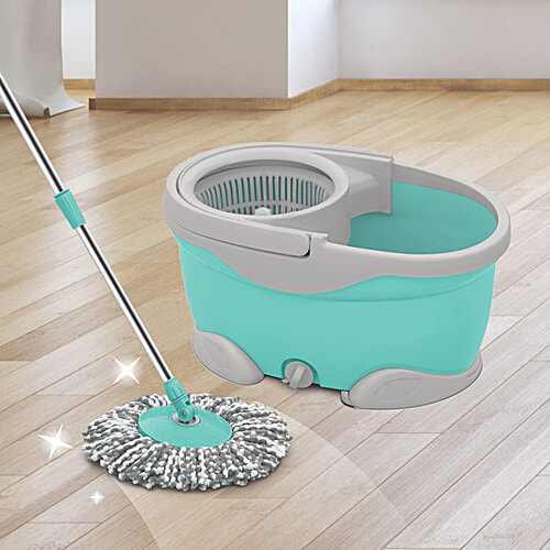 Buy Milton Spotzero Maxx Spin Mop Plastic Bucket, With Rod, Refill
