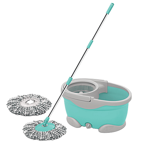 Buy Milton Spotzero Maxx Spin Mop Plastic Bucket, With Rod, Refill