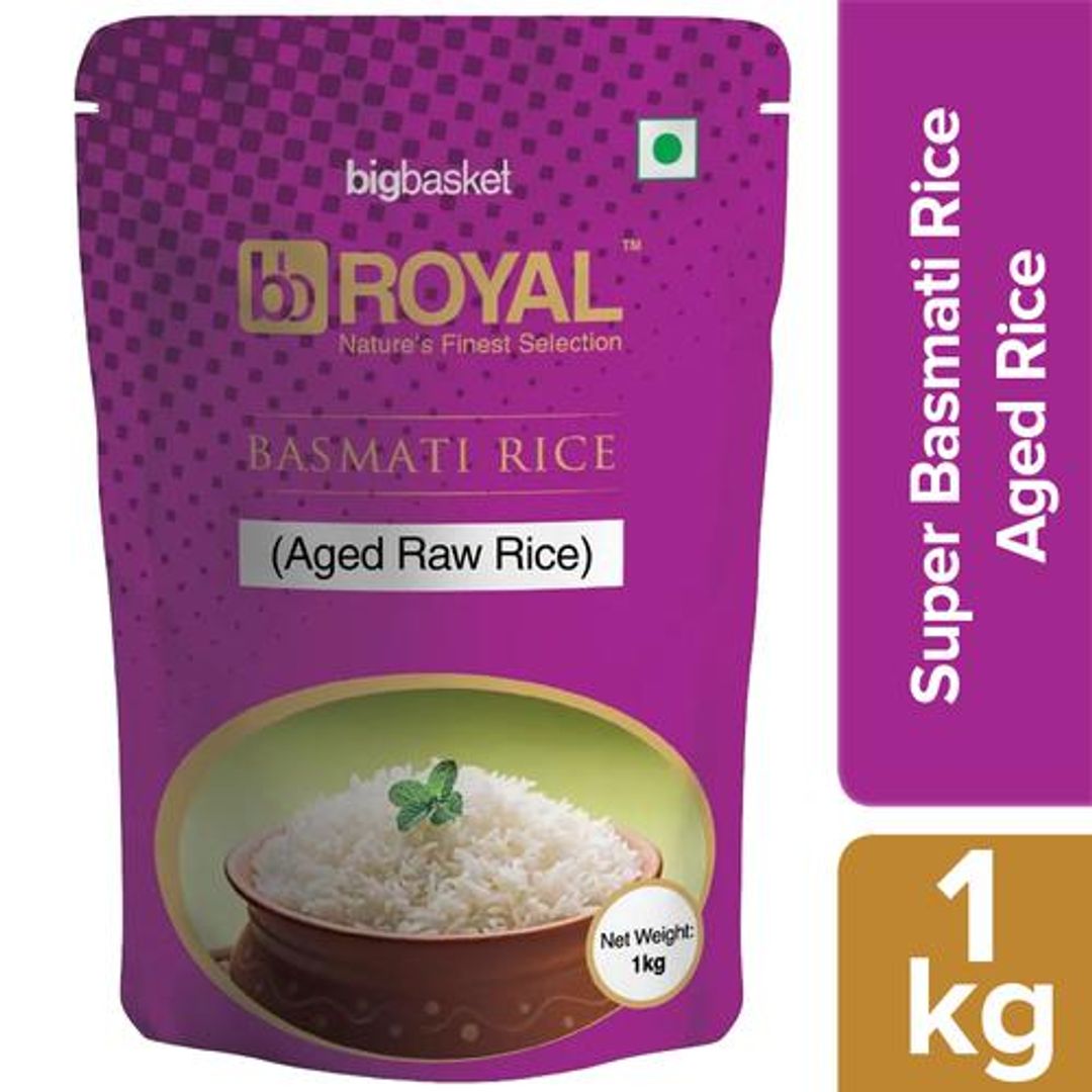 BB Royal Super Basmati Rice/Basmati Akki - Aged Rice, 1 kg Pouch