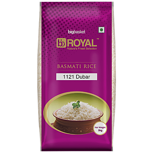bb Royal Basmati Rice/Basmati Chawal - 1121, Dubar, 5 kg  