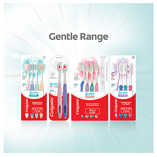 Colgate Gentle Enamel Ultra Soft Toothbrush, 4 Pcs (Buy 2 Get 2 Free) 