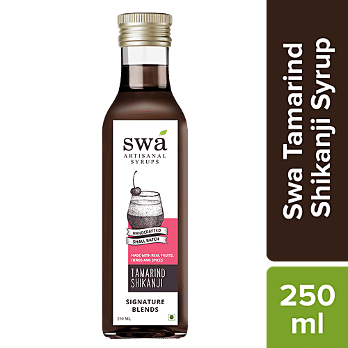 Swa Artisanal Syrups Tamarind Shikanji Syrup - Natural, 250 ml Glass Bottle Natural, Handcrafted