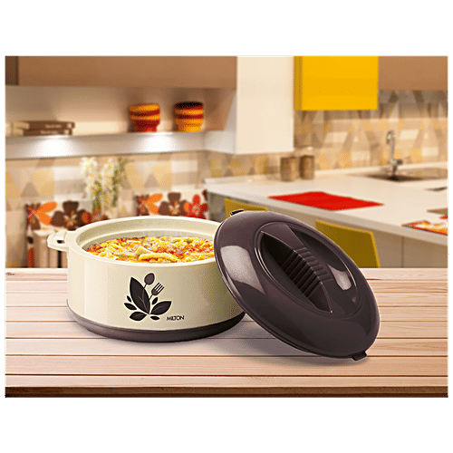 Milton New Orchid 1000 Casserole For Roti/Chapati - Dark-Brown, 790 ml  