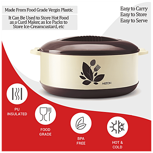 Milton New Orchid 1500 Casserole For Roti/Chapati - Dark-Brown, 1.26 L Keep the Food Hot & Fresh for Long Hours