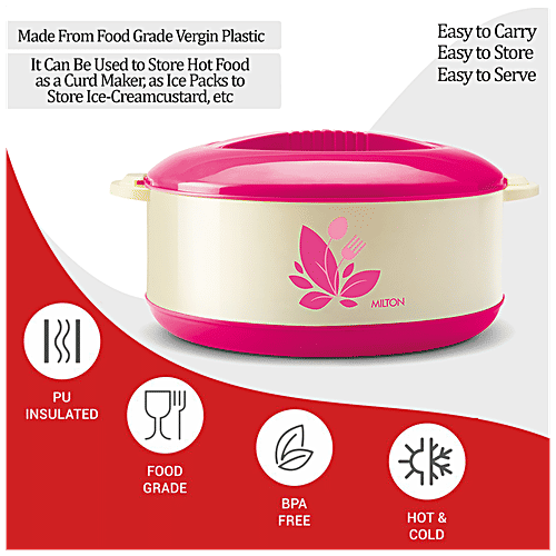 Milton New Orchid 1500 Casserole For Roti/Chapati - Pink, 1.26 L  