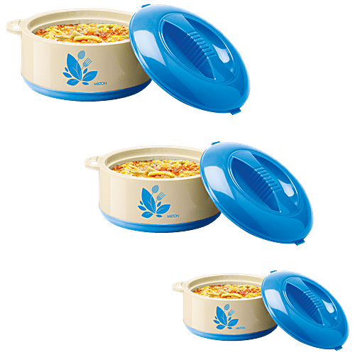 Milton New Orchid Jr. Casserole For Roti/Chapati Gift Set - Blue, 3 pcs  Keep the Food Hot & Fresh for Long Hours