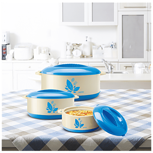 Milton New Orchid Jr. Casserole For Roti/Chapati Gift Set - Blue, 3 pcs  Keep the Food Hot & Fresh for Long Hours