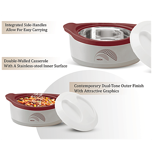 Milton New Marvel 1000 Inner Steel Casserole For Roti/Chapati - Brown, 850 ml  