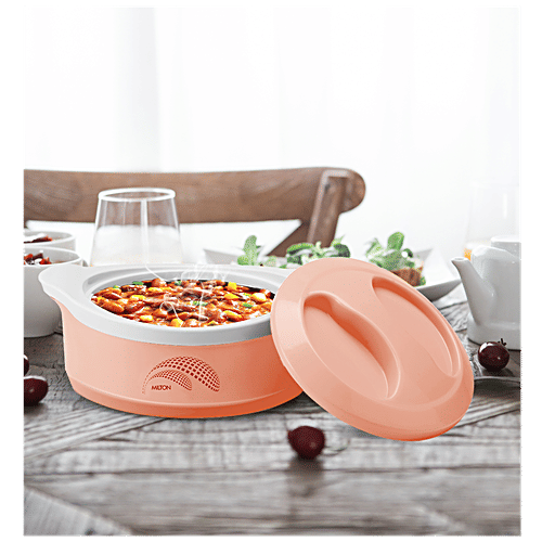 Milton New Marvel 2500 Inner Steel Casserole For Roti/Chapati - Peach, 2.36 L  