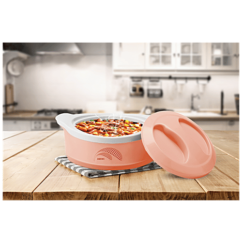 Milton New Marvel 2500 Inner Steel Casserole For Roti/Chapati - Peach, 2.36 L  