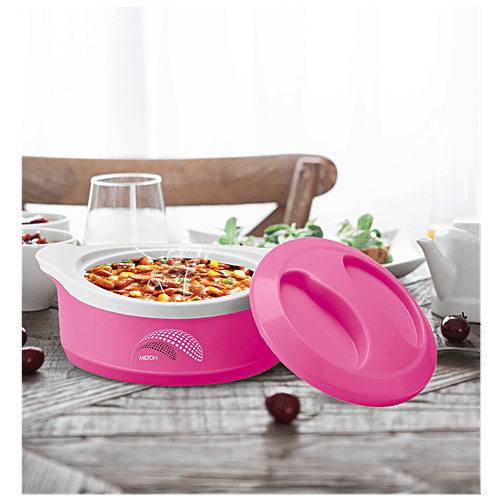 Milton New Marvel 1500 Inner Steel Casserole For Roti/Chapati - Pink, 1.24 L  