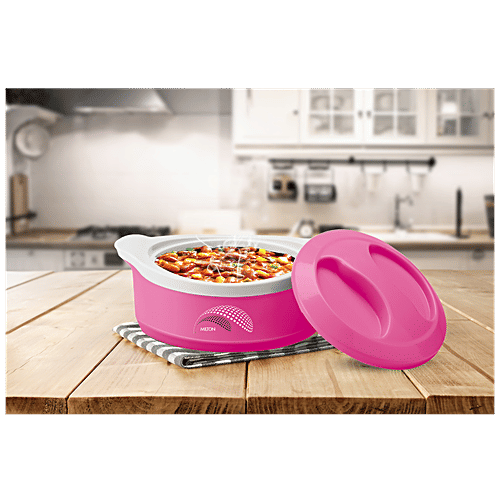 Milton New Marvel 1500 Inner Steel Casserole For Roti/Chapati - Pink, 1.24 L  