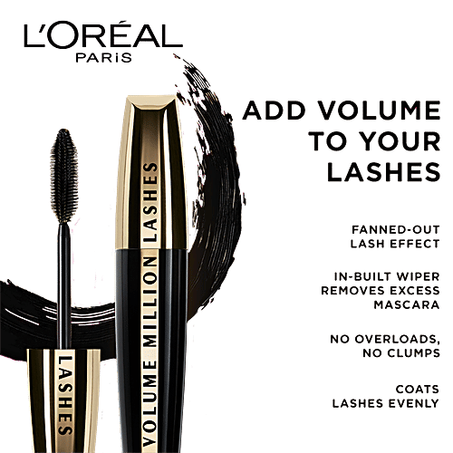 Loreal Paris Volume Million Lashes Mascara - Washable, 9.2 ml  
