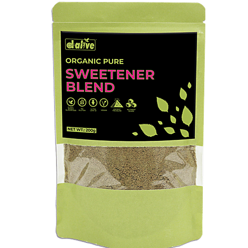 D-Alive Organic Pure Sweetener Blend - 1:4 Sugar Replacement Powder, Unbleached, 200 g  