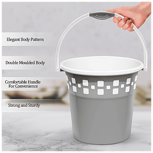 Buy Milton Mozaic Plastic Bucket Grey Online at Best Price of Rs 449 bigbasket