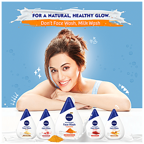 Nivea Milk Delights Women Face Wash With Turmeric For Acne Prone Skin, 50 ml  