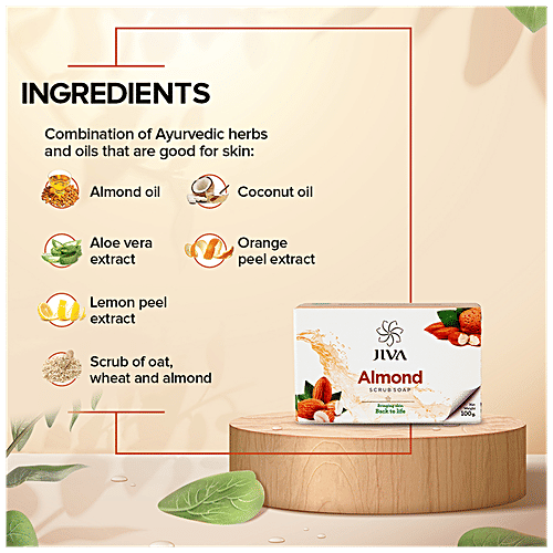 Jiva Ayurveda Almond Scrub Soap, 100 g Provides Rich & Soothing Experience