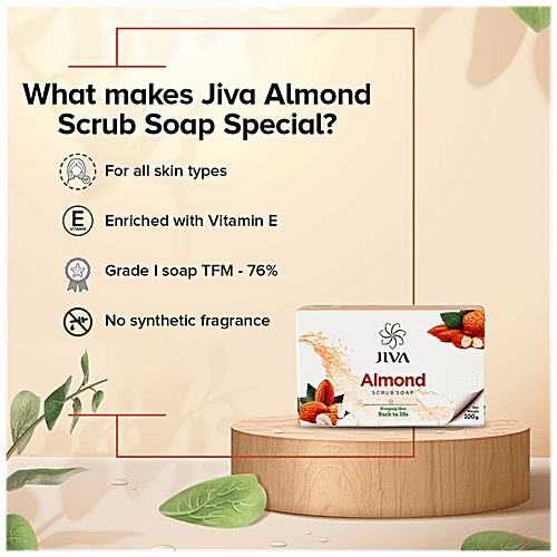 Jiva Ayurveda Almond Scrub Soap, 100 g Provides Rich & Soothing Experience